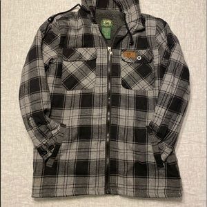 Boys 14/16 flannel plaid zip front hoodie